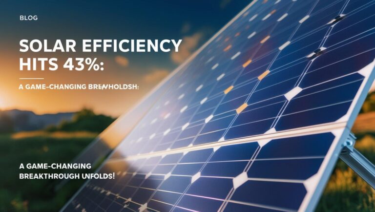 Solar Efficiency Hits 43%: A Game-Changing Breakthrough Unfolds!